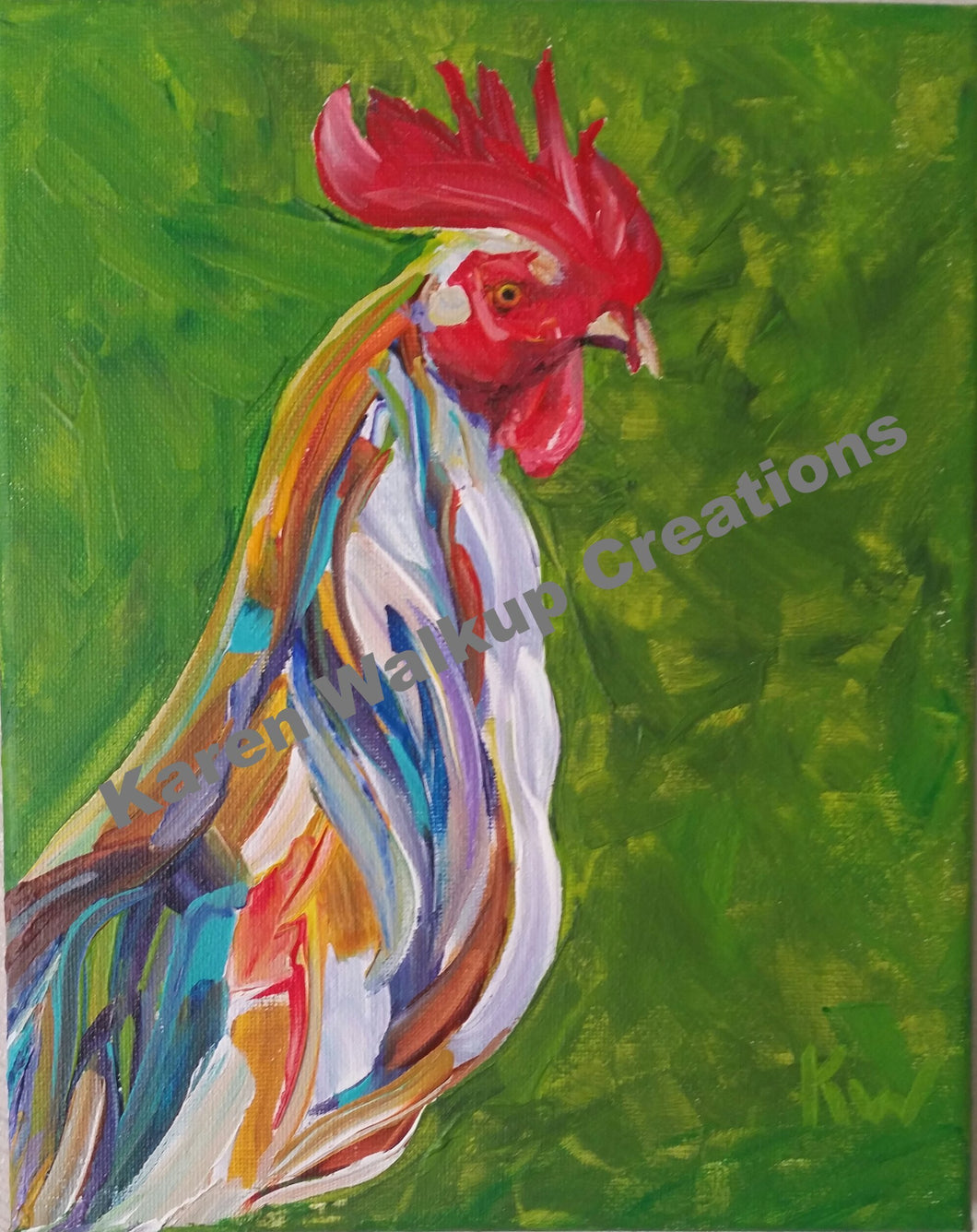 Animals, Rooster~801   *Fine art giclee print on archival watercolor paper.